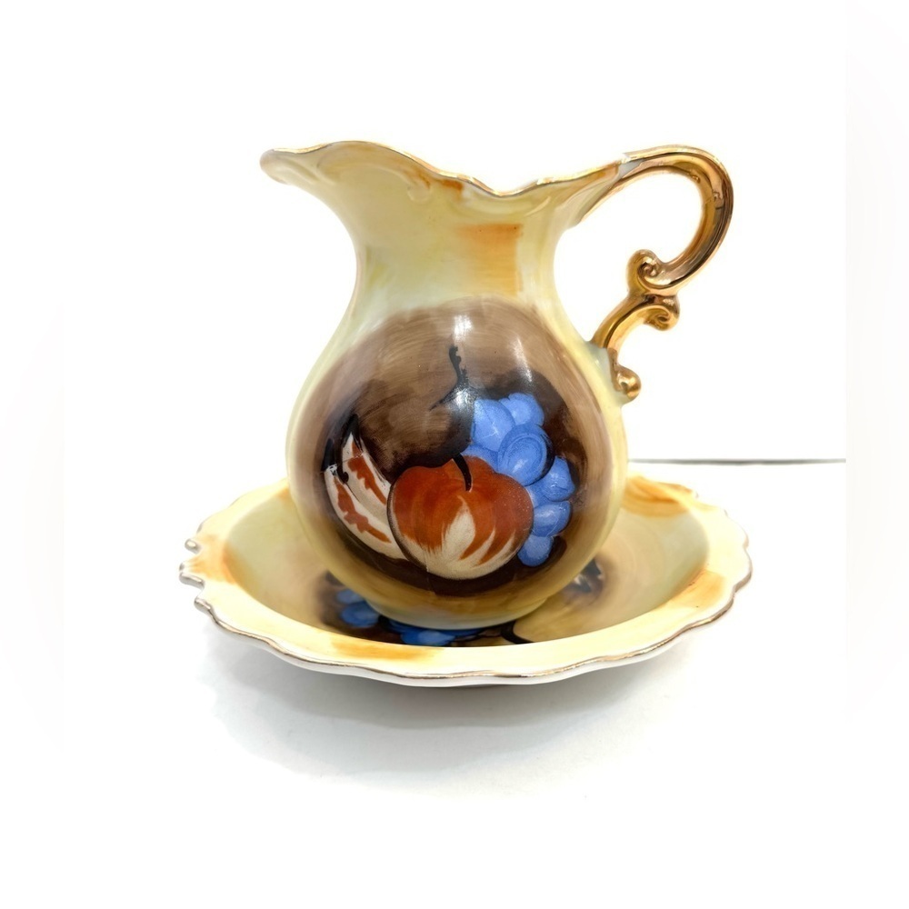 VTG 1960’s Artmark Small Fruit Pitcher & Bowl Wash Basin Set Made In Japan